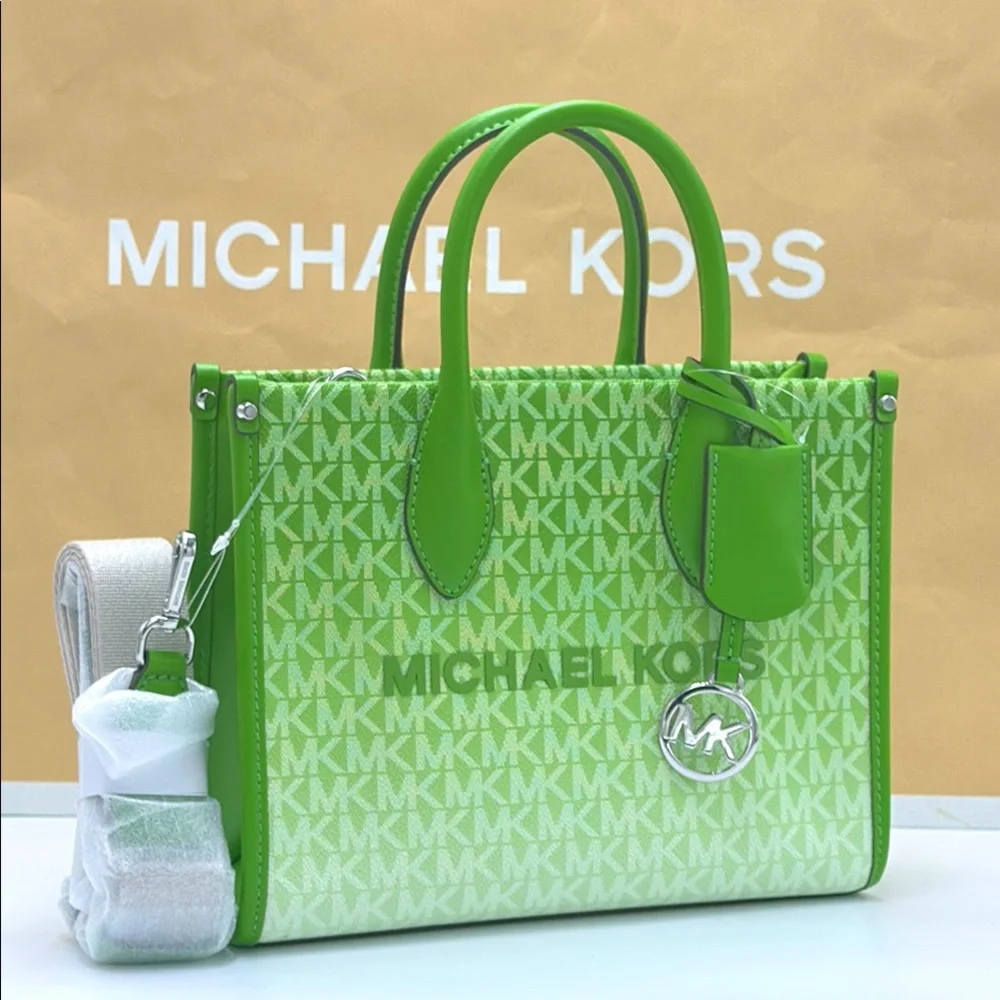 Michael Kors Mirella Small Ombré Signature Logo Crossbody Bag COLOR JUNGLE NWT